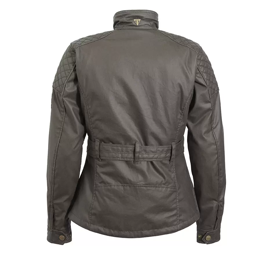 Triumph Ladies Beck Wax Jacket Khaki - Image 2