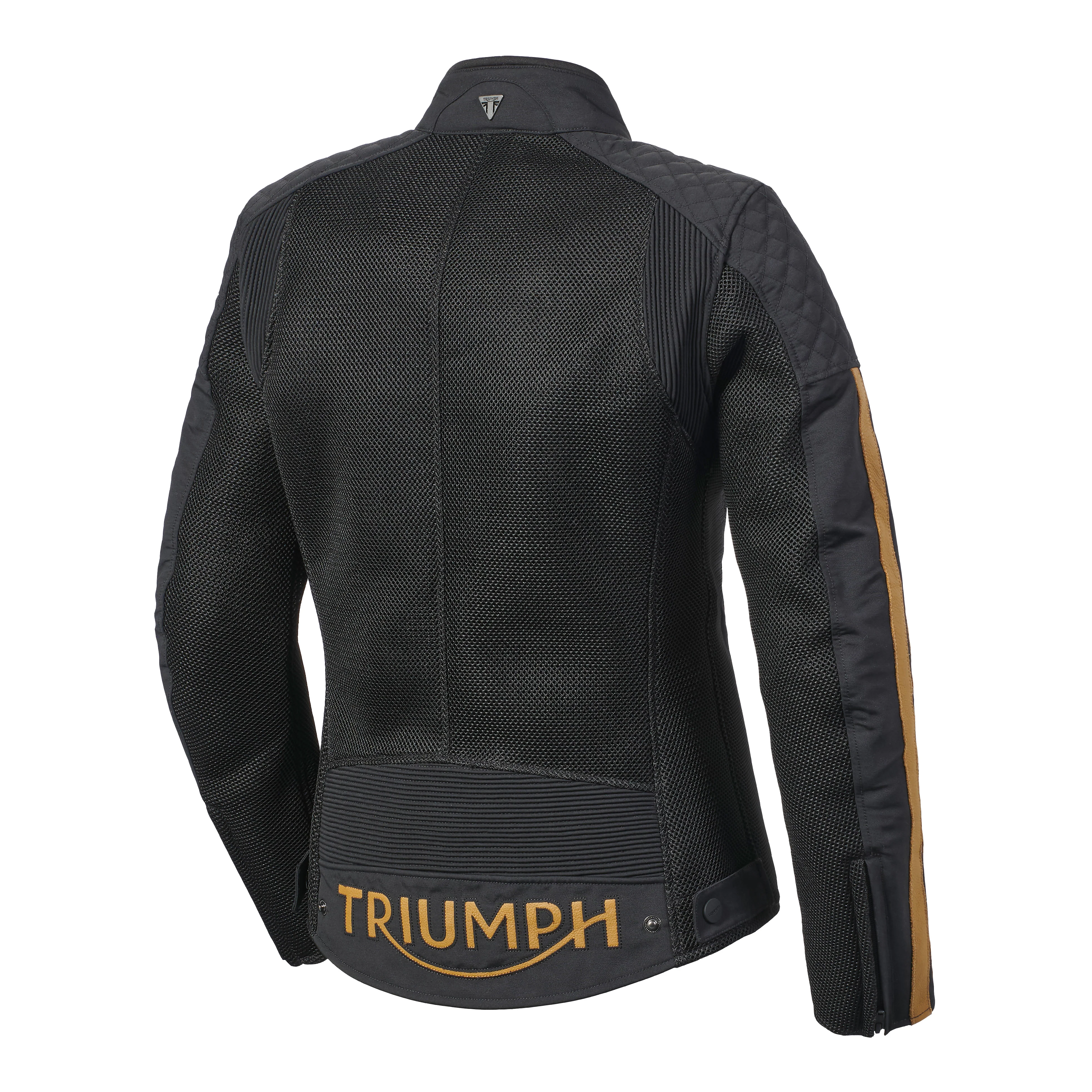 Triumph Ladies Braddan Retro Mesh Jacket Black & Gold - Image 3