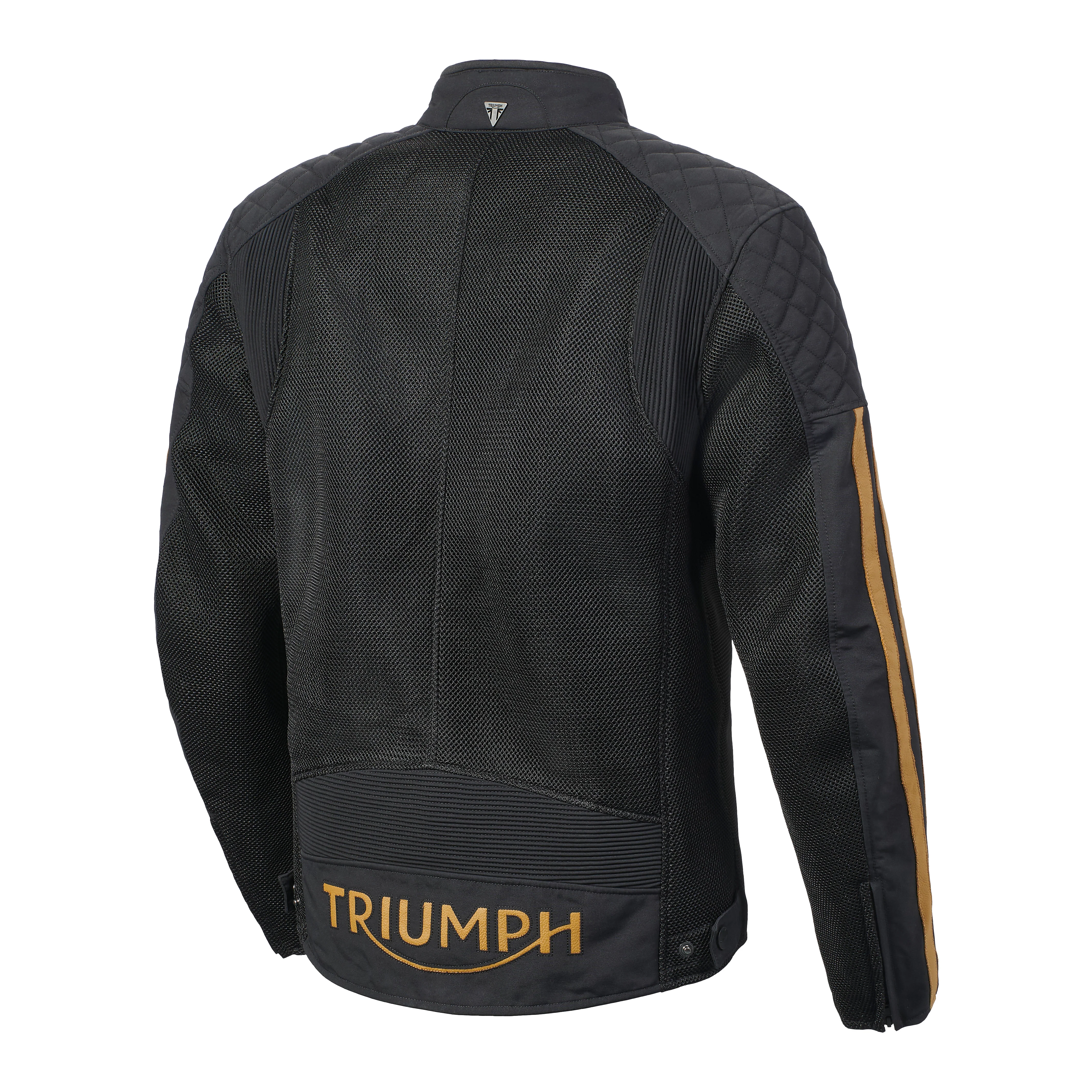 Triumph Mens Braddan Retro Mesh Jacket Black & Gold - Image 3