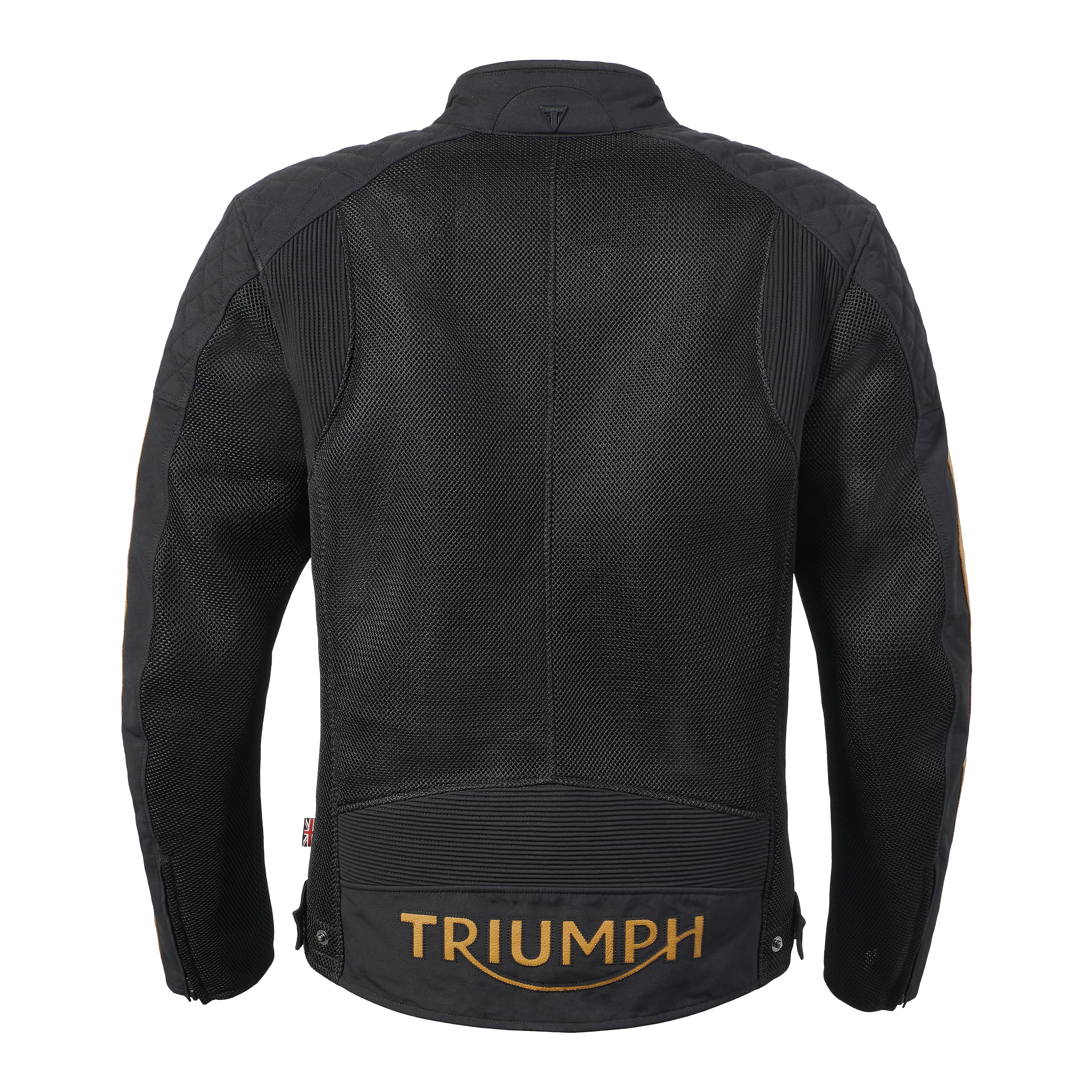 Triumph Mens Braddan Retro Mesh Jacket Black & Gold - Image 4