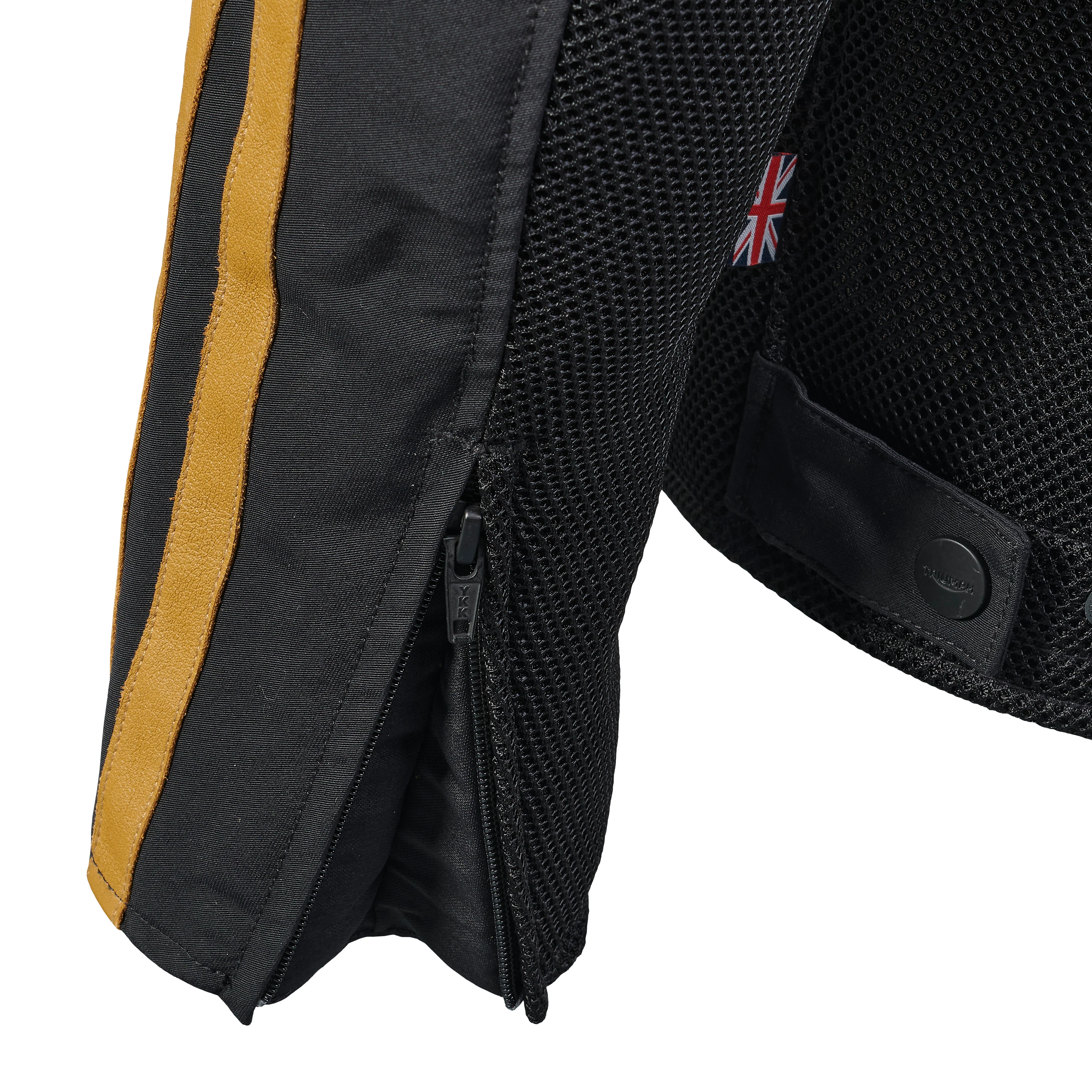 Triumph Mens Braddan Retro Mesh Jacket Black & Gold - Image 5