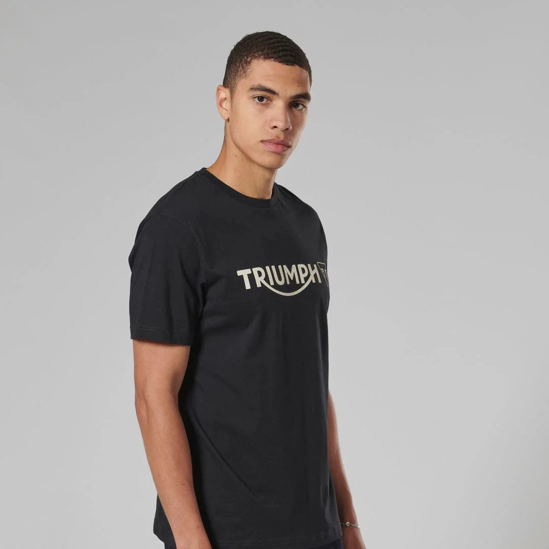 Triumph Mens Cartmel Jet Black & Bone T Shirt - Image 9