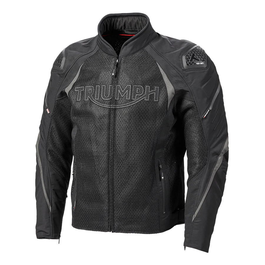 Triumph Mens Triple Sports Mesh Jacket Black & Gunmetal - Image 2